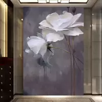 美式无纺布装饰画3d墙纸油画壁纸玄关墙布北欧风格客厅背景墙壁画