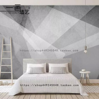 北欧风ins几何壁纸灰色系红墙纸卧室客厅背景墙壁画定制无纺布