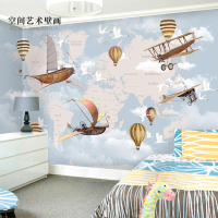 3d卡通儿童房间壁纸男孩女孩卧室背景墙纸简约温馨壁画无纺布墙布