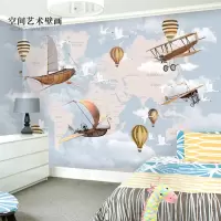 3d卡通儿童房间壁纸男孩女孩卧室背景墙纸简约温馨壁画无纺布墙布