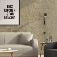 简约现代编亚麻布纹素色酒店宾馆工程满铺壁纸无纺布纯色墙纸