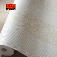 欧式现代简约竖条纹无纺布墙纸客厅卧室温馨壁纸 3d立体浮壁纸