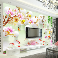 3d电视背景墙纸壁画卧室客厅壁纸无缝无纺布墙纸 5d立体凹凸壁画