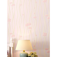 韩式田园墙纸无纺布卧室温馨女孩蒲公英婚房浪漫客厅3D粉红色壁纸