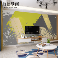 现代北欧个性泼墨壁画灰色无纺布墙纸壁纸客厅卧室电视背景墙壁纸