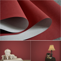 鲜红色壁纸无纺布客厅卧室个性深红色长纤素色墙纸现代简约