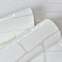 现代中式仿砖纹文化砖3D无纺布立体墙纸泡白砖壁纸服装店加厚