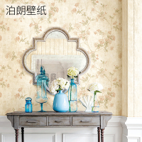 高档美式田园乡村壁纸卧室客厅电视背景墙无纺布墙纸3D藤蔓小碎花