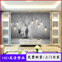 北欧风格电视背景墙壁纸客厅现代简约墙布大气装饰壁画8d立体墙纸