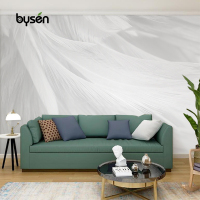 北欧个性创意白羽毛无纺布墙纸电视背景墙壁纸现代简约卧室3d壁画
