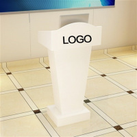 白色迎宾台汽车4s店销售前台桌演讲接待台婚庆司仪台