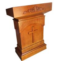 2018新款实木花基督教堂教会演讲桌讲台唱诗台传道台圣经架