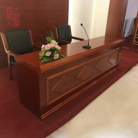 昆明办公桌台培训台 演讲台接待会议台长条桌现代会议桌油漆