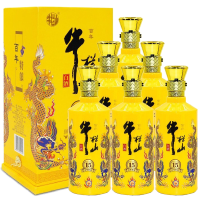 北京牛栏山二锅头酒小黄龙42度百年特酿15浓香型白酒500ml *6盒装白酒整箱装配仨手提袋