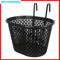 自行车车筐 塑料车前篮加厚大容量山地车通用挂筐单车配公路车 黑色 偏远地区不包邮
