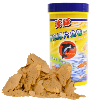 海豚(PORPOISE)鱼粮观赏鱼饲料孔雀凤尾小型热带鱼增艳上浮型薄片鱼食50g