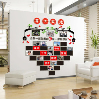 公司办公室装饰员工风采文化墙励志标语墙贴3d立体亚克力照片墙