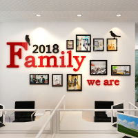 照片墙亚克力3d立体墙贴画公司办公室团队励志墙面装饰相框墙贴纸