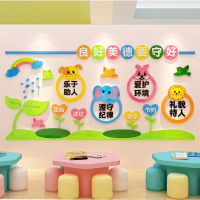 幼儿园墙面装饰卡通贴画教育机构早教班托管班教室布置3d立体墙贴