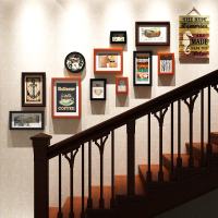 楼梯墙面装饰创意走廊墙壁贴纸墙画楼道墙贴3d立体鹿头墙上装饰品