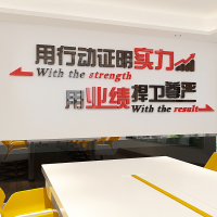 办公室贴纸亚克力墙贴创意背景墙装饰3d立体墙贴销售部标语文化墙