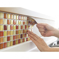 日本精美仿真凹凸3D马赛克防瓷砖贴纸1张40×13.4cm韩国制