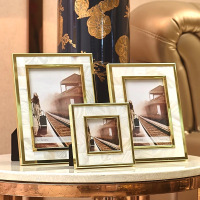 新古典后欧式现代6寸7寸个性创意贝壳相框组合套装书房床头柜摆件