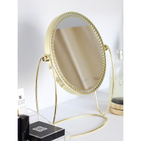 北欧ins化妆镜女桌面少女心台式宿舍双面放大梳妆镜家用