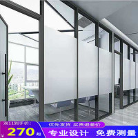 广州办公室玻璃高隔断隔墙铝合金磨砂双层钢化玻璃隔音屏风百叶窗