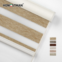 欧琦曼金丝亚麻柔纱帘卷帘窗帘遮光升降双层加厚卧室客厅百叶帘