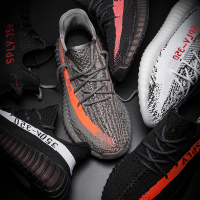 探陆真爆椰子鞋350V2休闲运动鞋莆田白斑马男鞋2018正品跑步鞋男