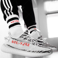 椰子350V2白斑马BОRUNОYEEZY爆米花 黑白休闲男女跑步鞋椰子鞋