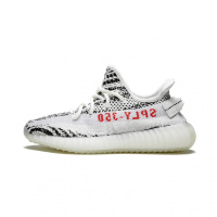 2018新版Adidas Yeezy Boost 350 V2 Zebra侃爷白斑马白红字椰子C