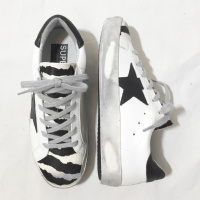 Ulzzang|韩国韩斑马纹运动鞋女系带休闲鞋平底单鞋黑白五星做旧秋