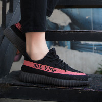 正品west yeezy/韦斯特椰子鞋350v2男鞋真爆纯白斑马黑白女鞋潮鞋