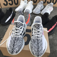 椰子鞋男V2秋冬加绒白斑马真爆运动休闲鞋女黑白情侣透气潮鞋