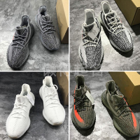 yeezy椰子v2男鞋白斑马油跑步鞋芝麻灰纯白冰蓝爆米花boost