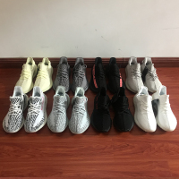 椰子鞋350v2真爆米花跑步鞋ins情侣休闲运动鞋yeezy逸孜斑马男女