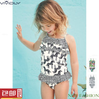 现货 NEXT邮2017春女宝宝 女童斑马/森林比基尼分体泳衣 2色