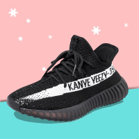 正品侃爷椰子男鞋秋冬季真爆情侣鞋白斑马休闲鞋运动鞋子潮