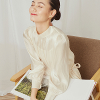 Fox Zebra长裙女慵懒风chic 抗皱长袖白色连衣裙高冷范女装气质