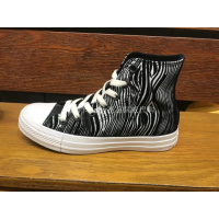 正品匡威converse专柜虎扑 斑马条纹印花高帮帆布鞋