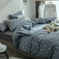 全棉磨毛斑马豹纹四件套北欧简约英伦格纯棉加厚床上用品床单床笠