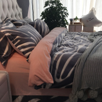 加厚秋冬法兰绒法莱绒四件套双面天鹅绒宝宝绒珊瑚绒斑马豹纹床上