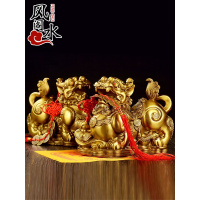 风阁 开光纯铜貔貅摆件一对招财镇宅客厅家居装饰办公室工艺品