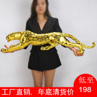 招财金钱豹子汽车摆件家居客厅电视柜公司办公室摆设乔迁开业礼品