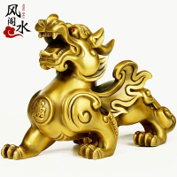 风阁 铜貔貅摆件大号一对皮丘铜制财财酒柜客厅办公室装饰品