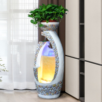 简约欧式流景客厅喷泉摆件室内鱼缸加湿器摆设办公室落地加湿器