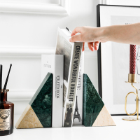 北欧大理石创意书夹办公室书房简约书靠多功能家居装饰品书立摆件