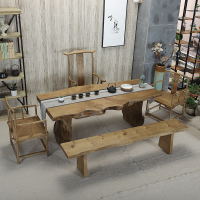 新中式实木茶桌椅组合简约现代茶台办公室一桌六椅喝茶桌椅泡茶桌